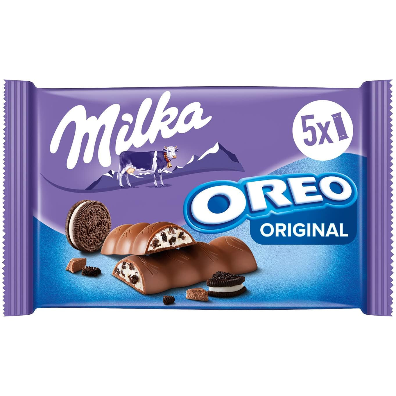 Milka & OREO bars – Alpine milk chocolate with crunchy pieces of OREO biscuits in milk cream – 13 x 185g