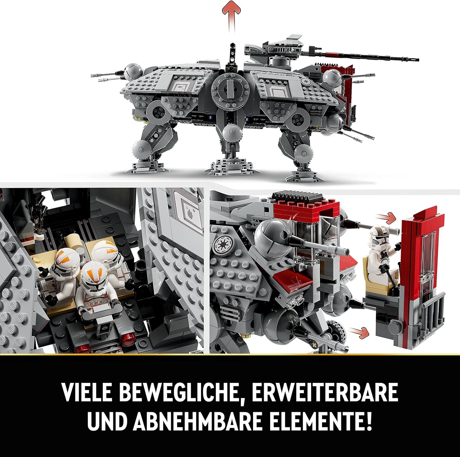LEGO Star Wars At-Te Walker Mobile Toy Model Minifigure Set Including 3 Clone Troopers, Battle Droids and Dwarf Spider Droid 75337 Building Sets Besuche den LEGO-Store