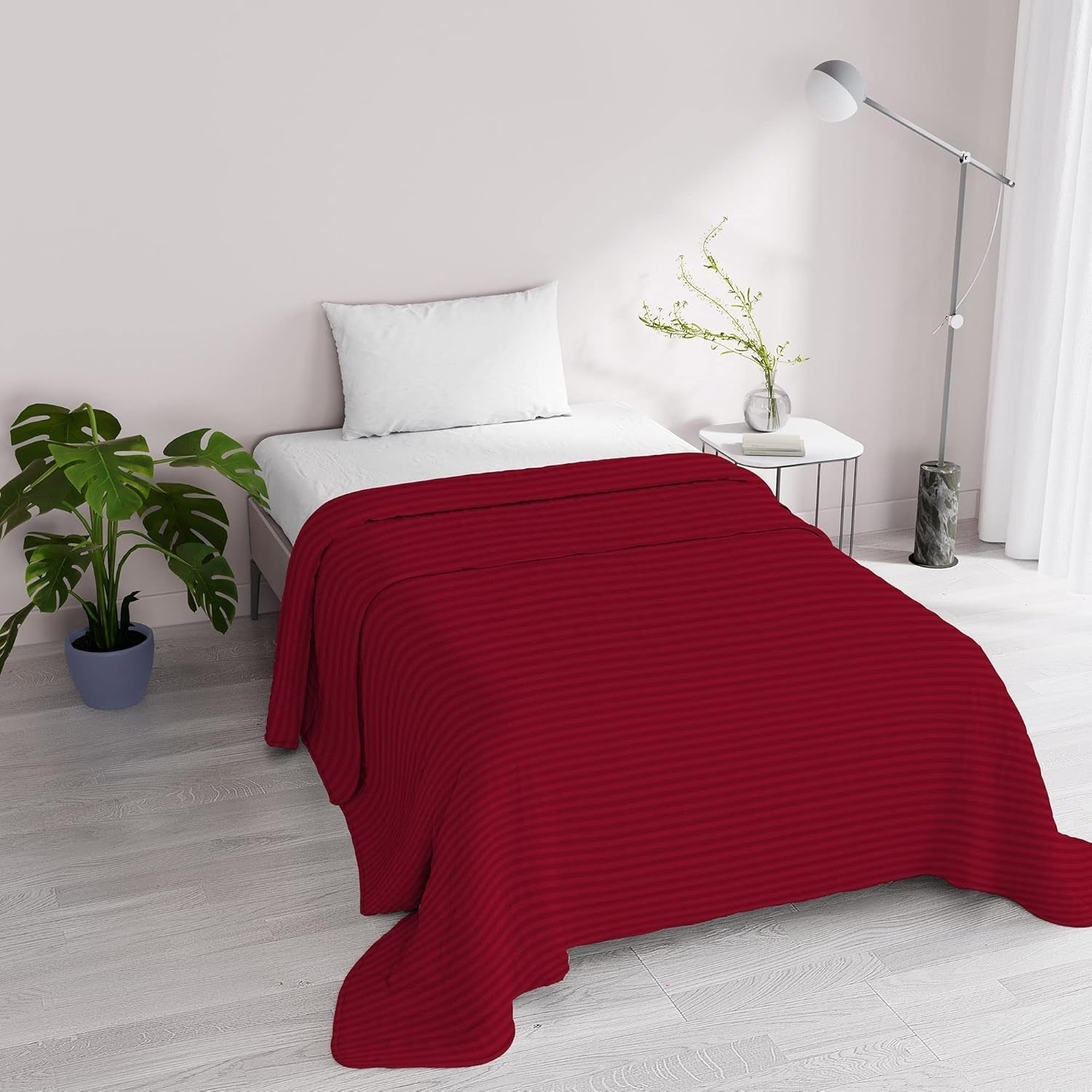 Summer quilt Satin Stripes, polyester, cream, 260X250 Cm Quilts and quilts Naty Shop Bordeaux 170X250 Cm