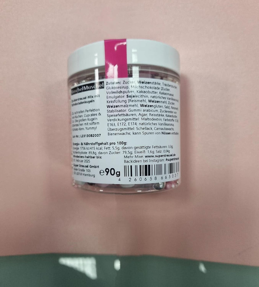 Super Streusel, Edible Sugar Pearls (large pearls with chocolate filling), 90 grams Naty Shop