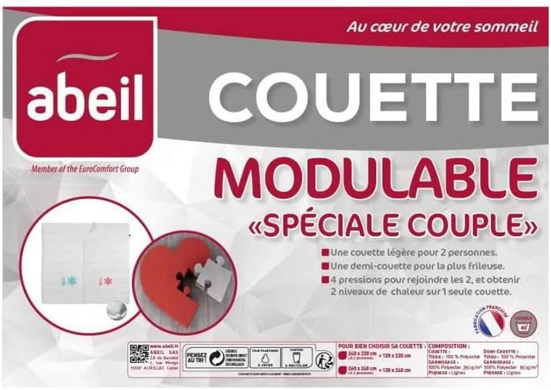 Abeil Couette Modulable Special Couple 220 X 240 Cm Plapumi si pilote Naty Shop