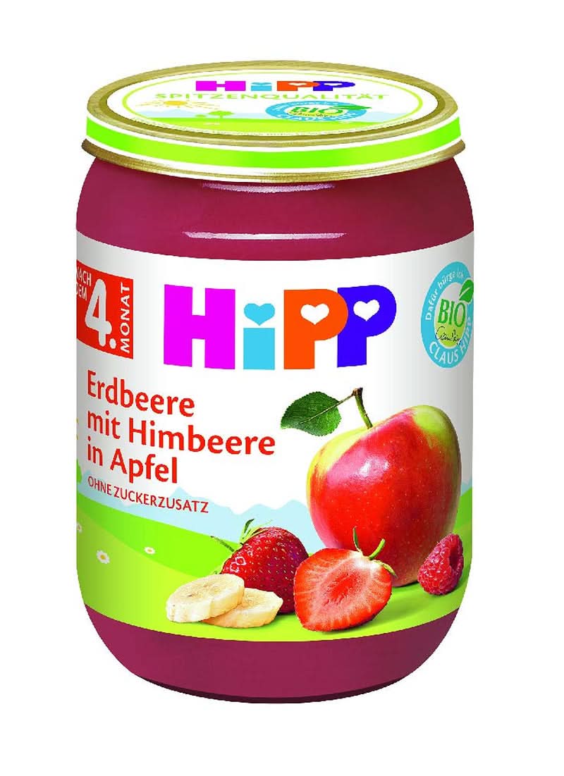 Hipp sweet corn with mashed potatoes and organic turkey, pack of 6 (6 X 190 grams) Mother and Child Naty Shop 6 x 190 grams Strawberry with raspberry and apple