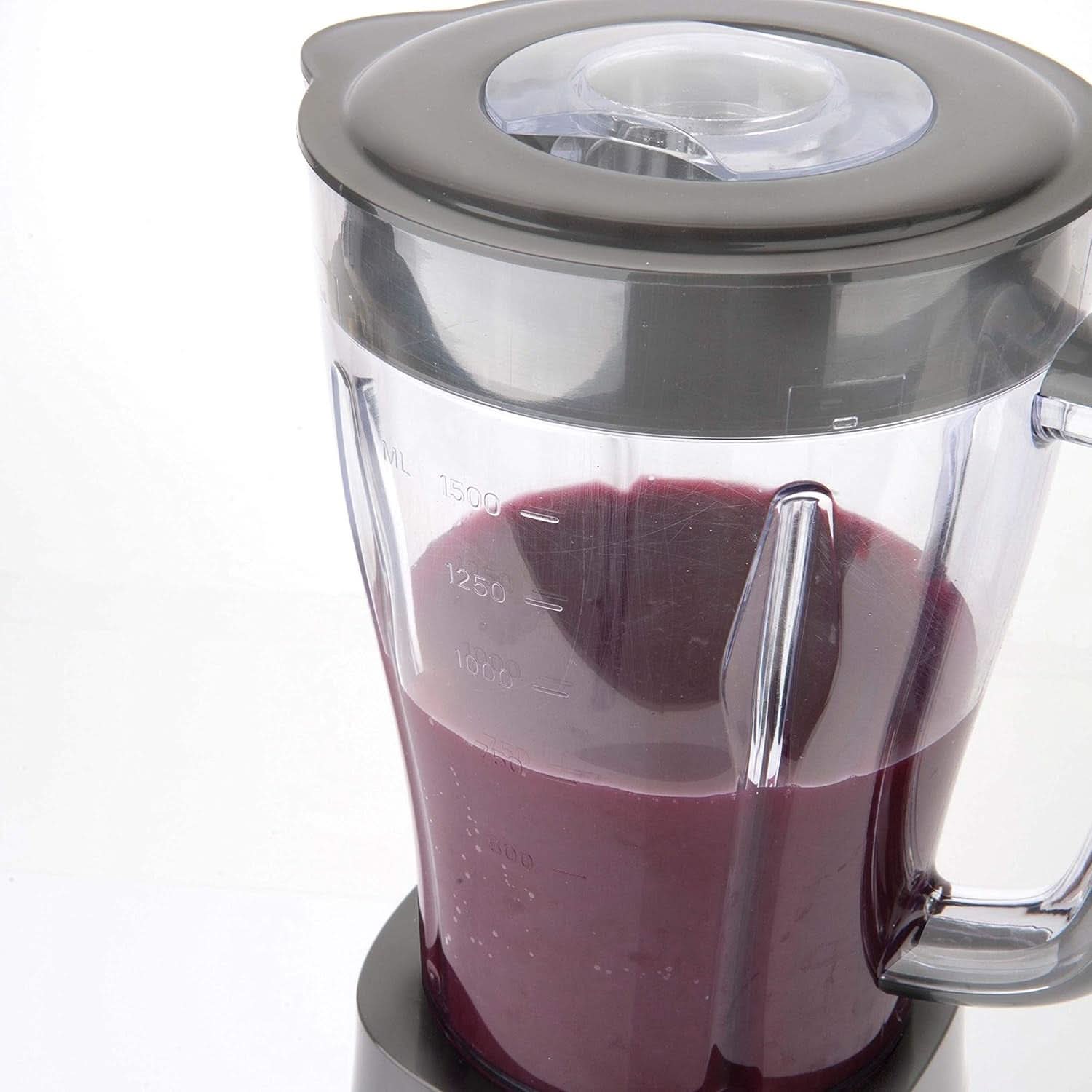 BLACK+DECKER Stand mixer | 500W | 2 Speeds | Pulse Function | Glaskrug | 1.5L | Edelstahlmesser Mit 4 Klingen | Herausnehmbar Und Leicht Zu Reinigen | Weiß Und Grau Kitchen Naty Shop