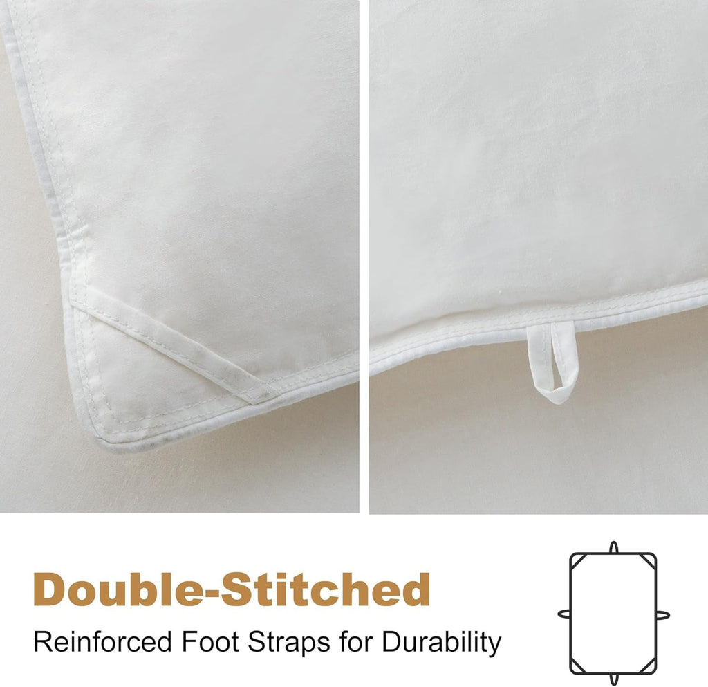 Downaero™ Plapumă cu puf de gâscă pentru paturi King Size, 100% bumbac satinat egiptean, 900 putere de umplere, căldură medie, pentru toate anotimpurile, alb Plapumi si pilote Naty Shop