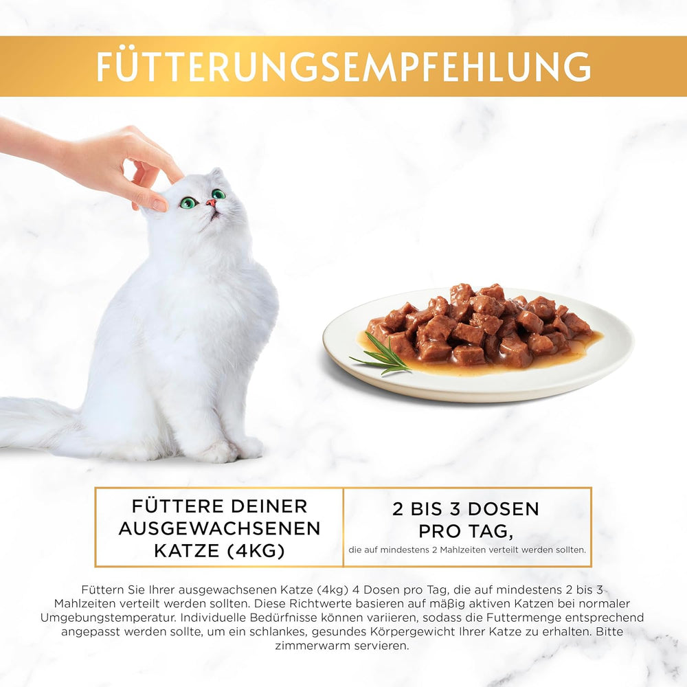 Gourmet Gold Tender Morsels în sos cu legume, hrană umedă pentru pisici cu vițel și legume, pachet de 12 (12 x 85g)