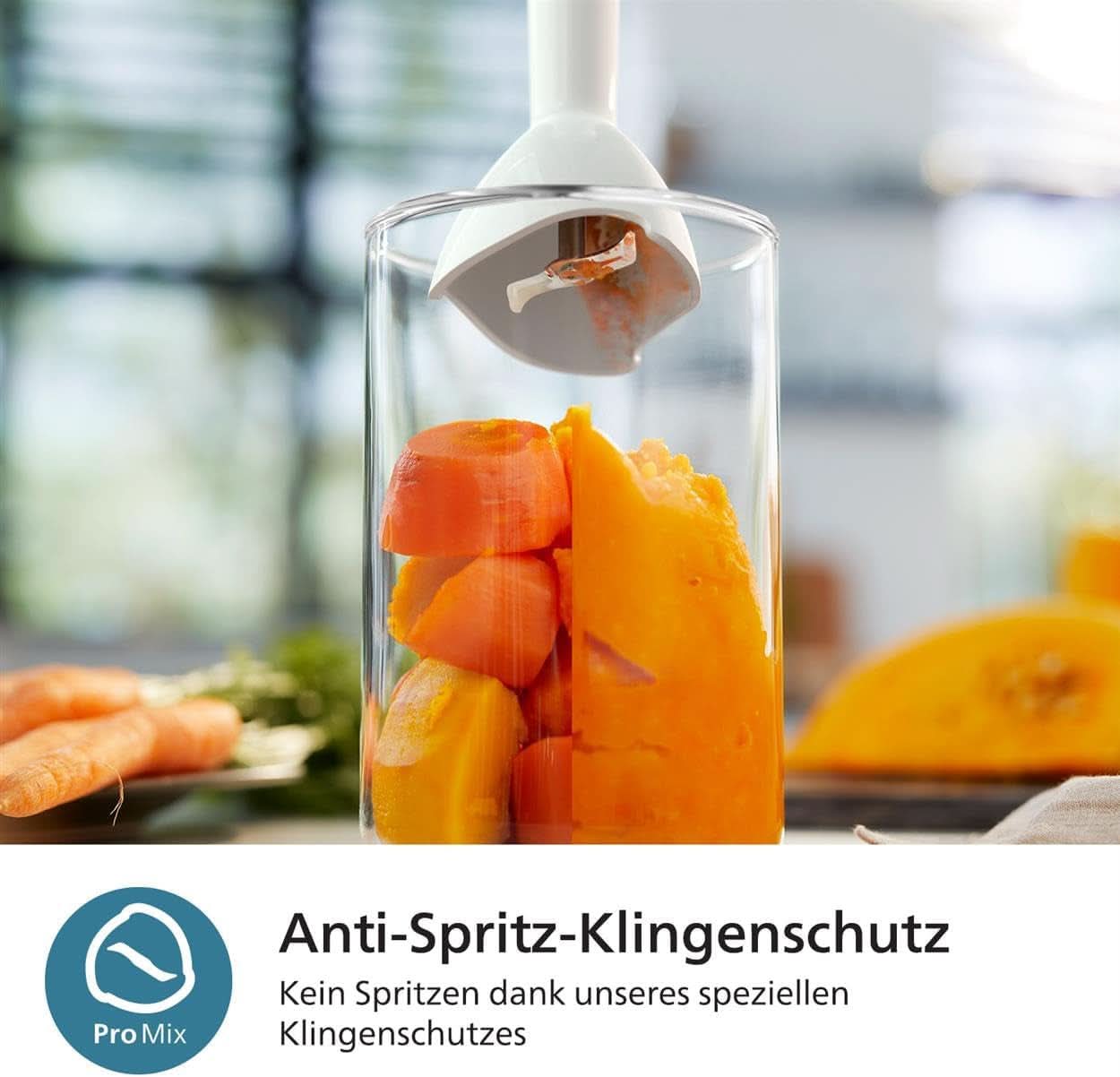 Philips 5000-Serie Stabmixer - 1200W Leistung. Promix-Technology. Led Geschwindigkeitsanzeiger. Stufenlose Geschwindigkeitseinstellung. Compact Design. Leicht Zu Reinigen. Schwarz (HR2681/00) Kitchen Naty Shop