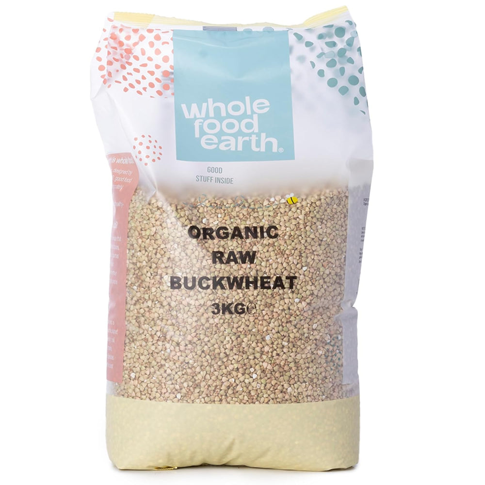 Wholefood Earth Organic Buckwheat - 3kg - Non-GMO - Vegan - High in Fiber - Certified Organic