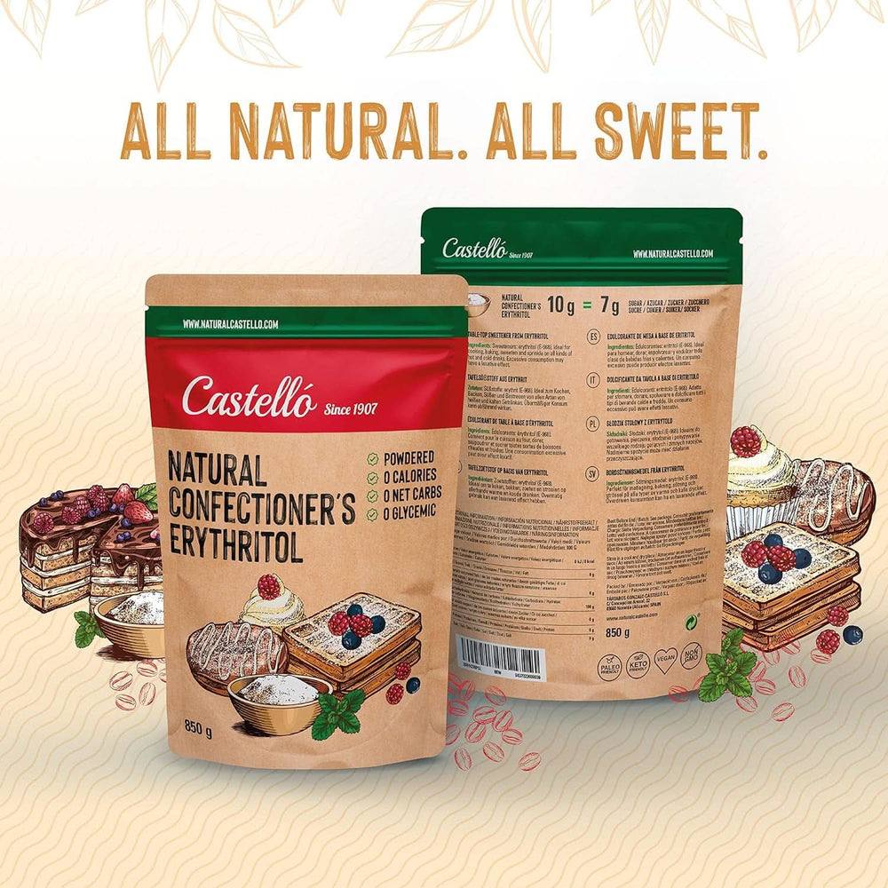 Natural Erythritol - Icing Sugar | 10G = 7G sugar, 850 grams Sweeteners Naty Shop