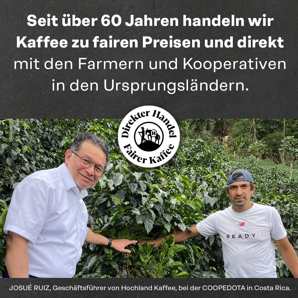 Hochland Kaffee - Holanka Crema - 250g Kaffeebohnen - Nachhaltig direkt gehandelt - Perfekt für Vollautomaten und Siebträger - Milder aromatischer Geschmack - Beste Qualität aus Peru