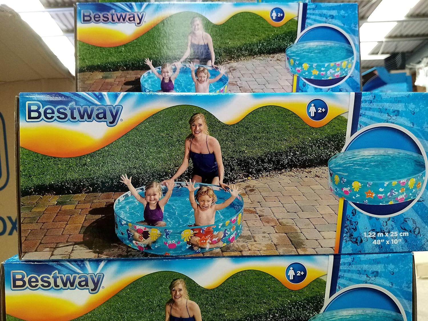 Children's pool Bestway FillN Fun, Sparking Sea, 122 x 25 cm, BW55028, Multicolor, 122 x 122 x 25 cm
