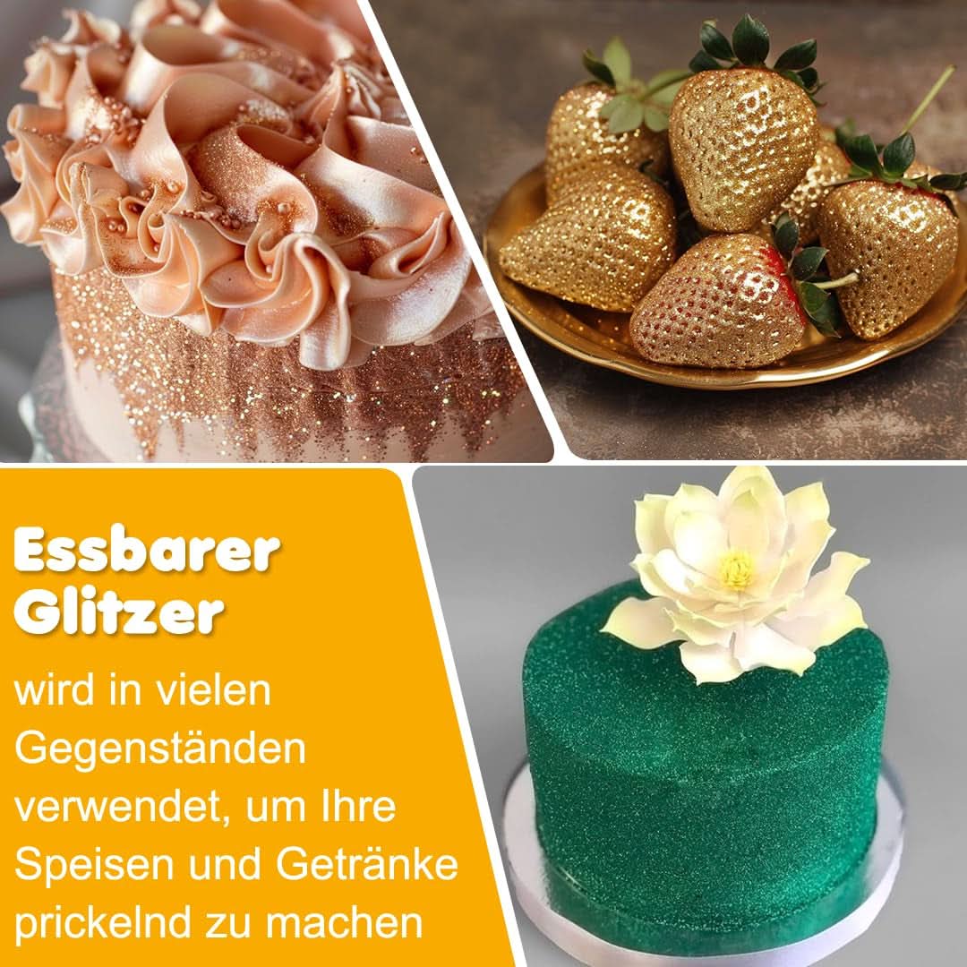 Edible glitter, set of 6 shades, 5 grams Glitter Naty Shop