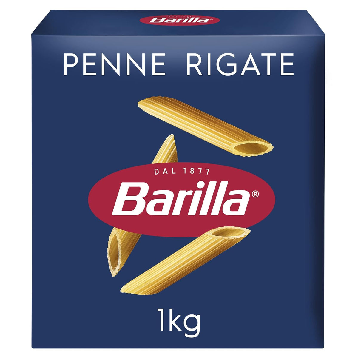 Pasta Barilla Classic Penne Rigate Nr. 73 of high quality durum wheat, always al dente, (1 x 1 kg) 1 package