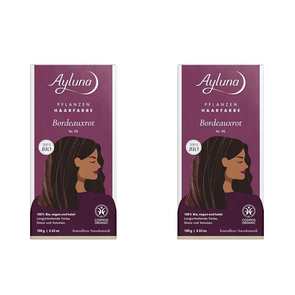 Vopsea de păr vegetală 60 chilli red, vopsea de păr vegană cu henna, madder indian, schinduf și mușețel, pentru culoare de lungă durată, strălucire și volum, fără amoniac, 100% acoperire pentru părul gri, 100g Vopsea pentru par Naty Shop Bordeaux roșu 90 100 G (pachet de 2)