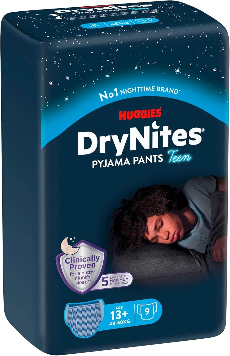 Huggies Drynites Nachtwindeln Bei Bettnässen, Für Jungen Ab 13 Bis Ca. 17 Jahre (48-60 KG), 27 Stück (3X9), Monatspack, Diaper-Pants Naty Shop