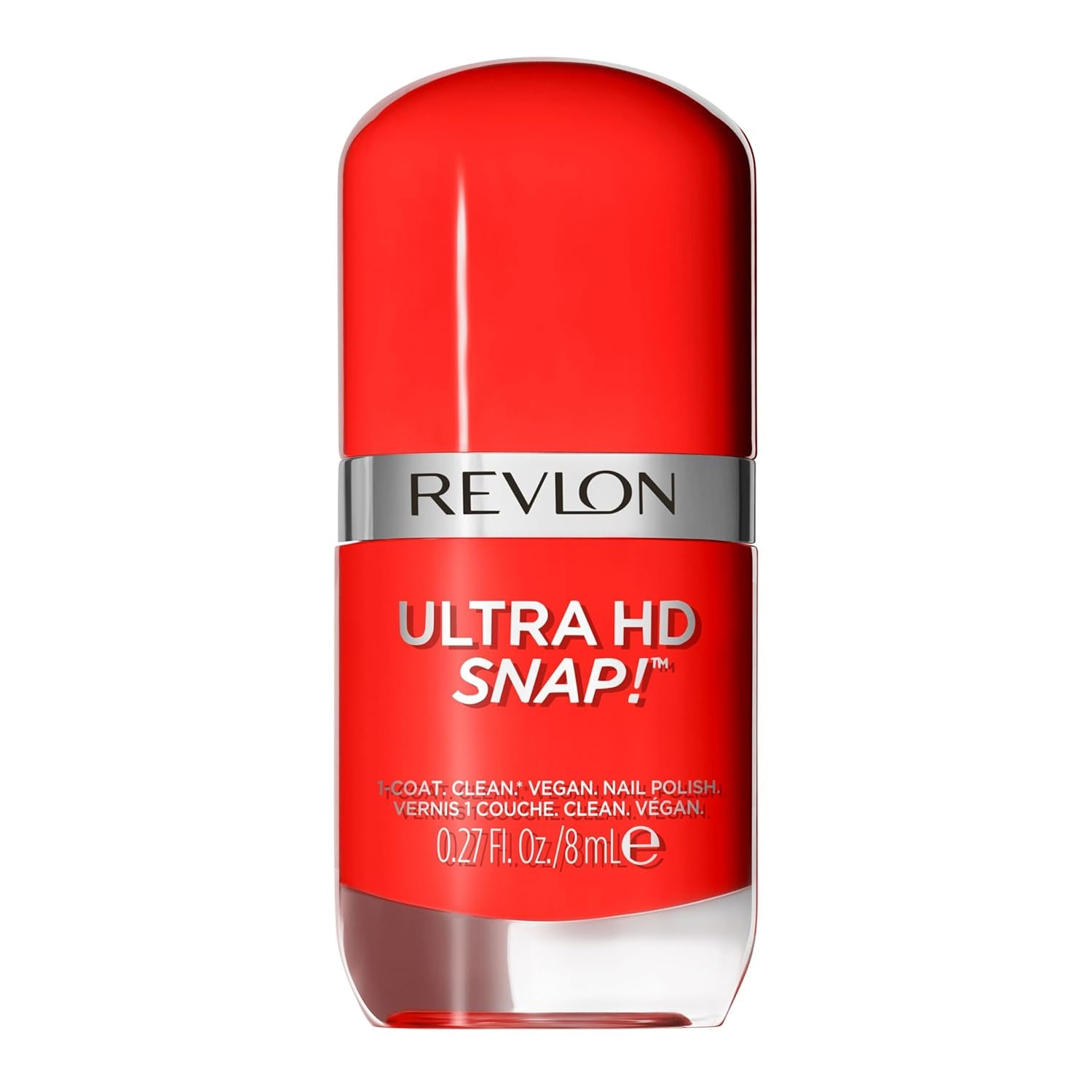 Revlon Ultra HD Snap Nail Polish Long Lasting Vegan Formula Quick Dry One Coat Full Coverage Color (8ml) Hot Stuff (007) Unisex
