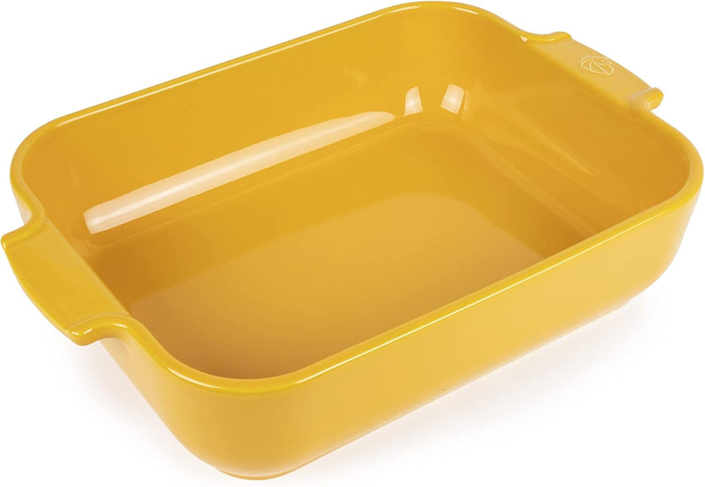 Peugeot Appolia Rechteckige Auflaufform Mit Griffen, Keramik, Schiefer / Grau, 7.2X31X21.7 Cm, Fassungsvermögen: Ca. 2 L, 60060 Molds and trays for baking Naty Shop Gelbes Safran