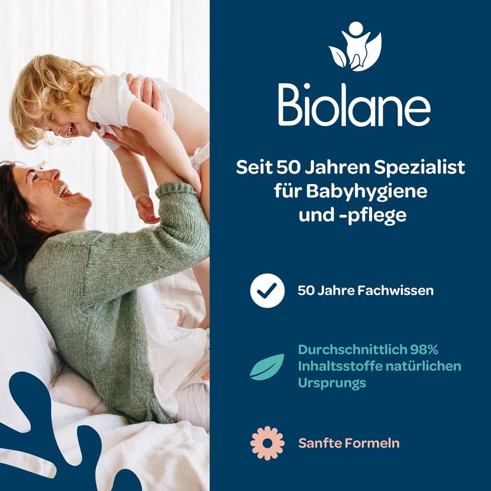 BIOLANE - Baby Wet Wipes with 99.9% Water - Pure Water - Pack of 12 x 48 (576 Wipes) - For Sensitive Skin - From Birth - Fragrance Free - Care for Changing and Cleaning Babies