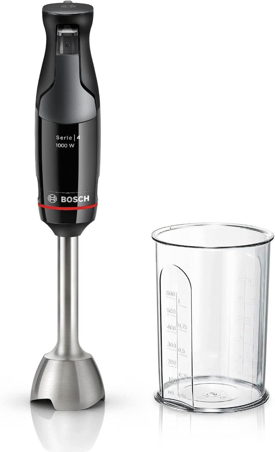 Bosch Stand mixer Ergomaster Serie 4, 1000 Watt, Edelstahl-Mixstab, Zerkleinerer, Mix-/Messbecher, Schwarz Kitchen Naty Shop Ergomaster Serie 4