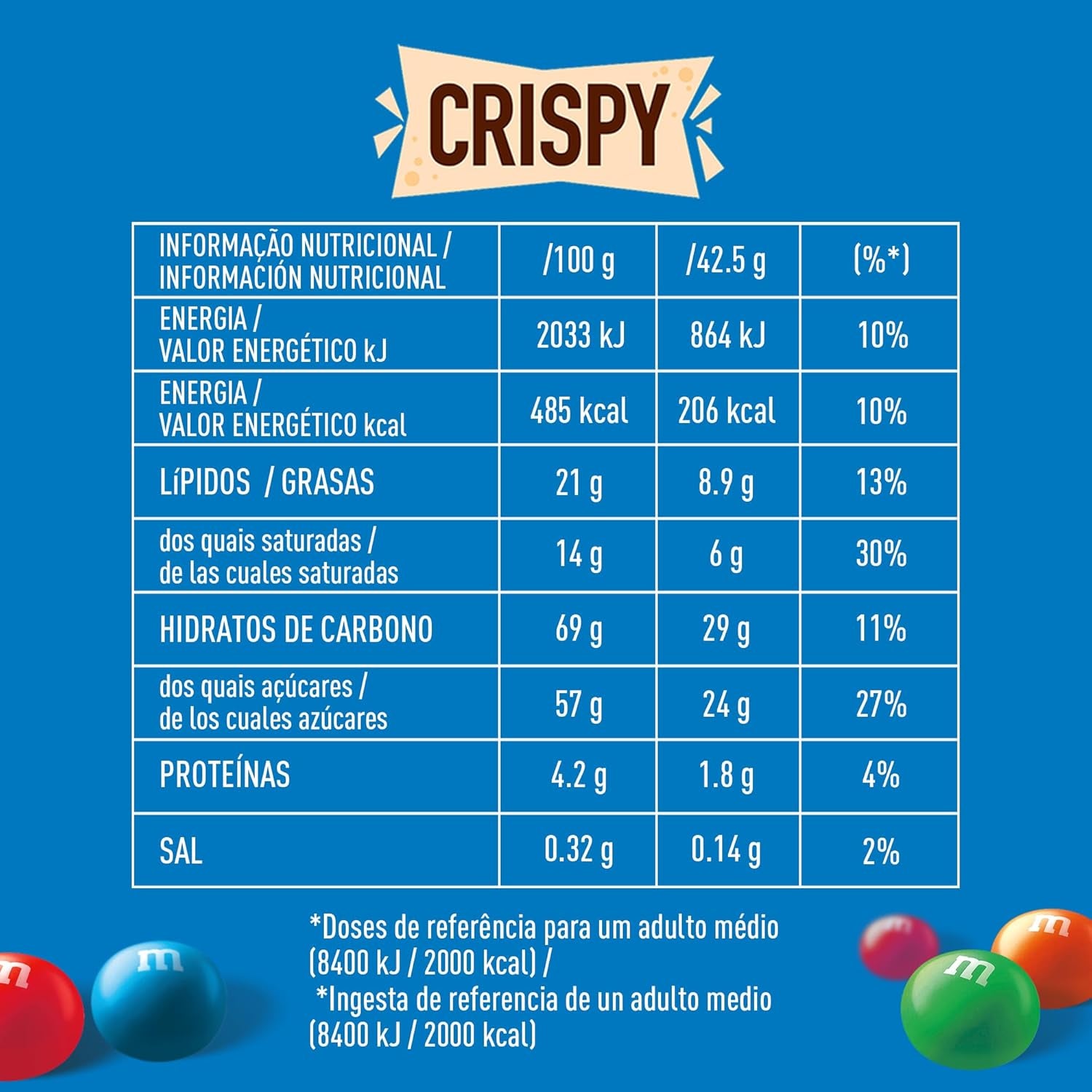 M&M'S Crispy, Chocolate Crispy Lentils and Crispy Center, Chocolate, 1 Pack (1 x 340g) (Pack of 2)