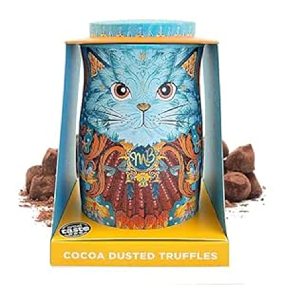 Monty Bojangles Savanna Gold Chocolate Truffles (135g) Cocoa Powder Praline Gift Set in an Individual Cat Design Collector's Box Flutter Scotch Flavor