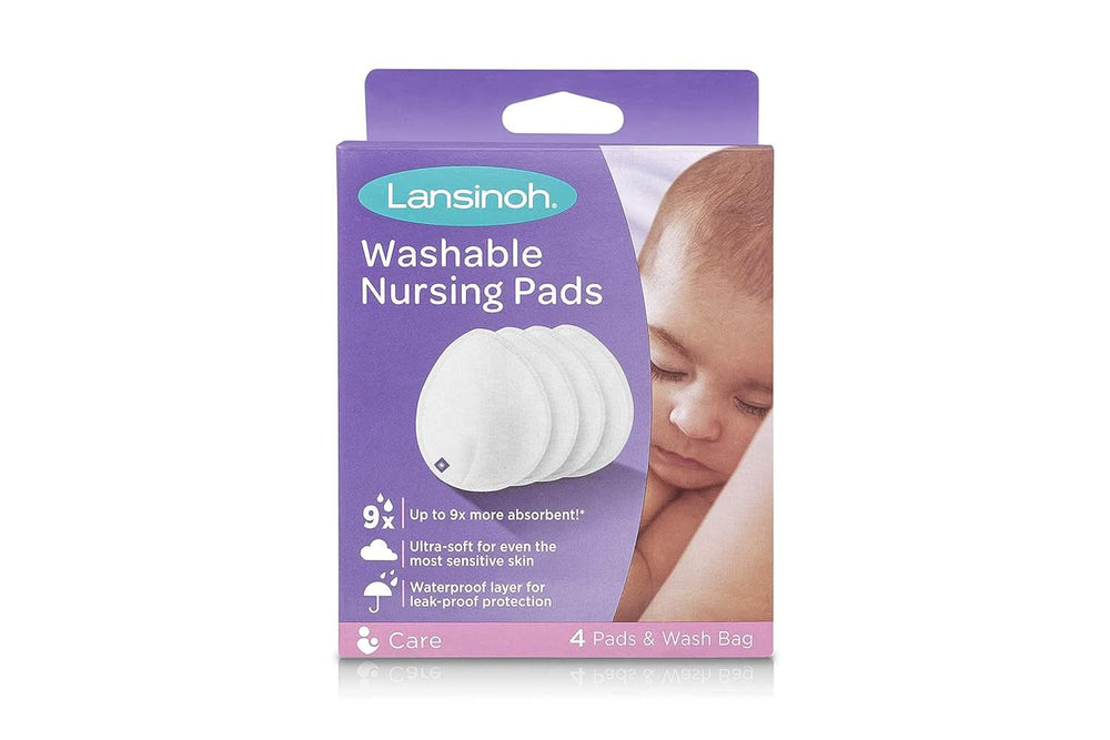 Lansinoh washable nursing pads - Pack of 4, including laundry net - Ultra absorbent, super soft and reusable Food and Breastfeeding Accessories Bebe Naty Shop White 4 pieces