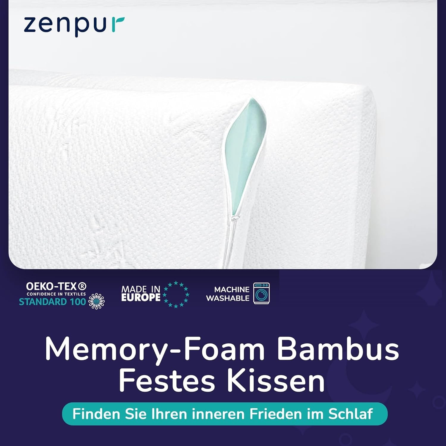 Set de 2 perne pentru susținerea gâtului 40X60-13Cm - Pernă ergonomică de dormit pentru gât și umeri, certificată Oeko-Tex Perne ortopedice cervicale Naty Shop