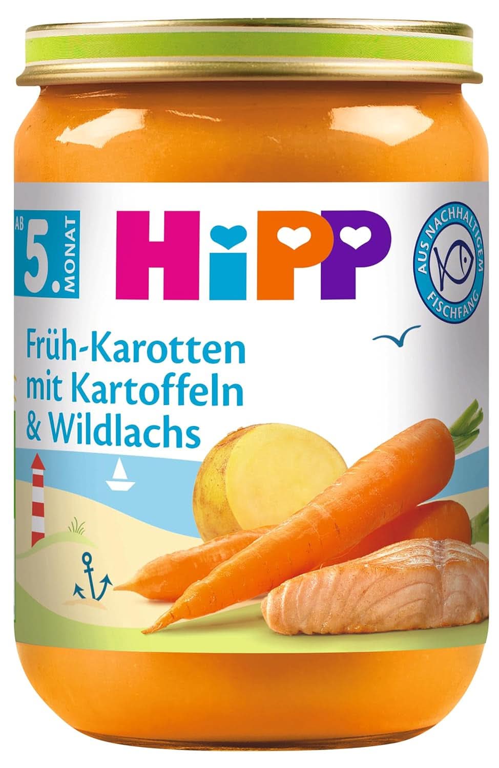 Hipp sweet corn with mashed potatoes and organic turkey, pack of 6 (6 X 190 grams) Mother and Child Naty Shop 190 grams Potatoes and wild salmon