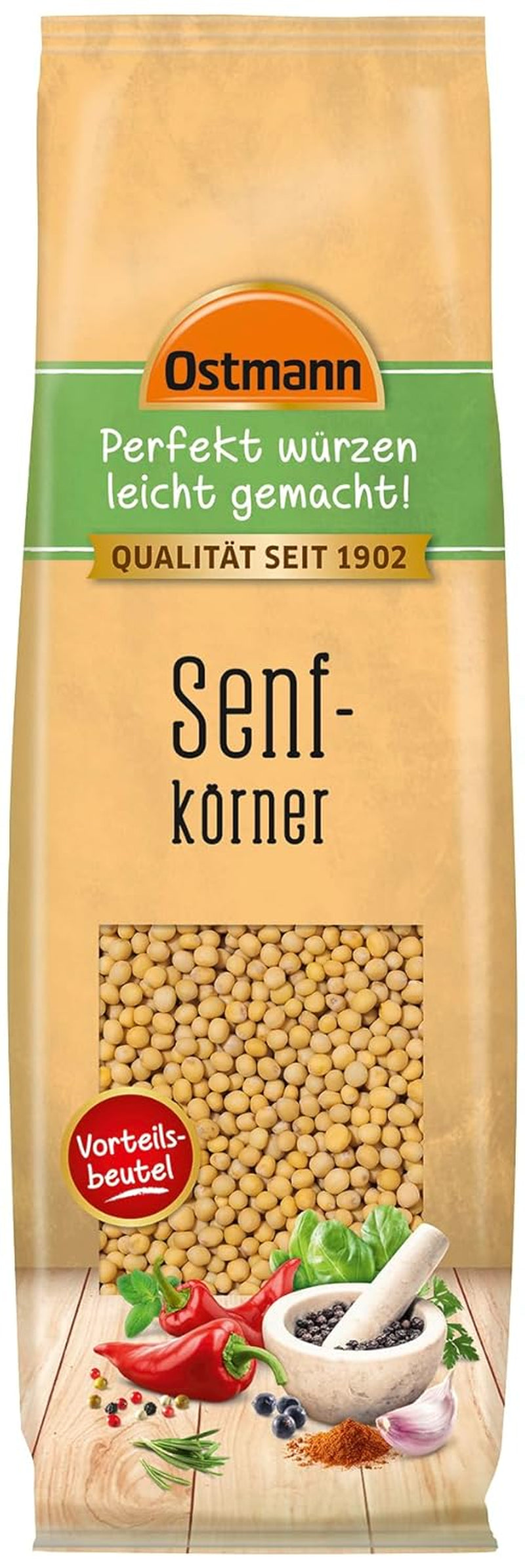 Ostmann Gewürze - Senfkörner ganz | Ideal for packing fruits and vegetables 100 g in Vorteilsbeutel