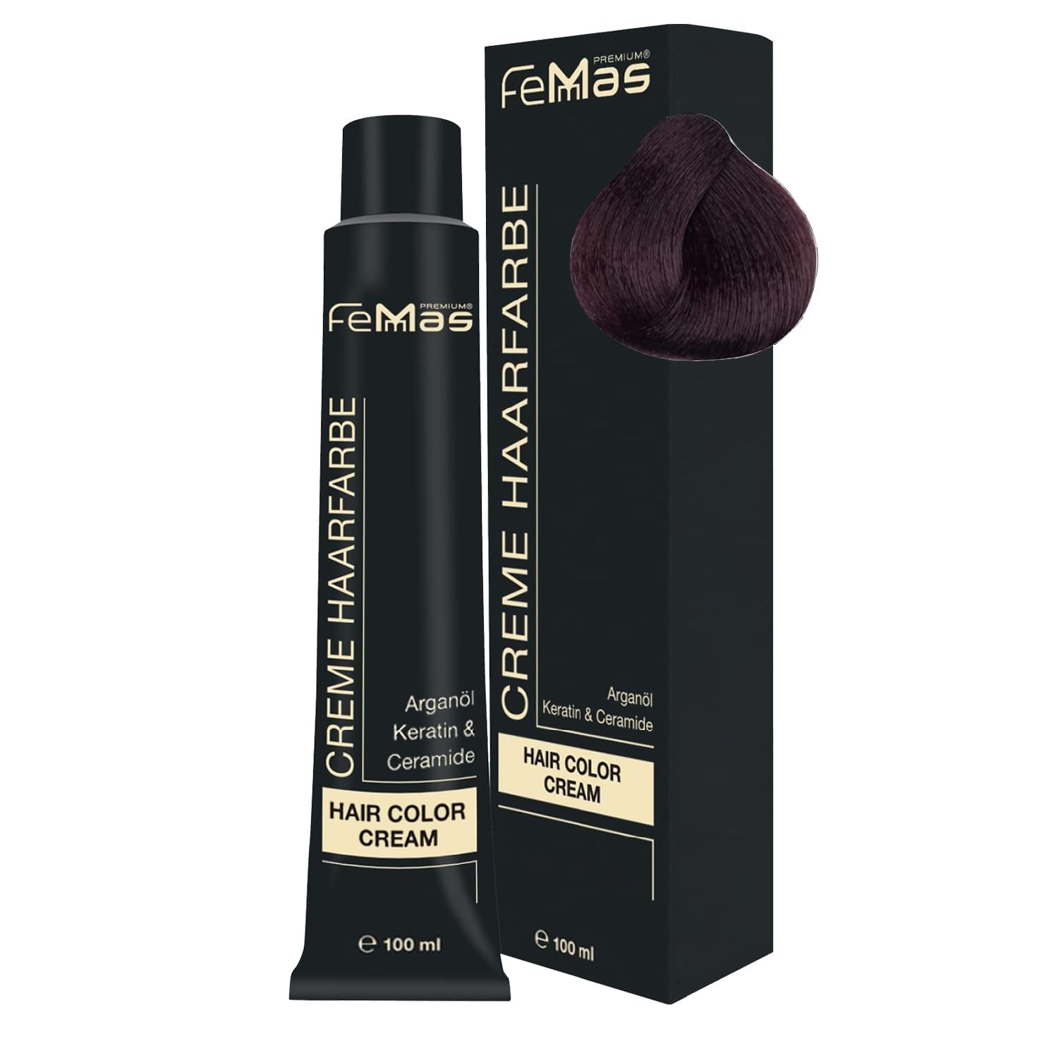 FemMas Hair Colour Pure & Mix Red I Cremă profesională cu ulei de argan, keratină și ceramide I Ca o vopsea de păr permanentă sau nuanță pentru rezultate radiante, de lungă durată I 100 ml