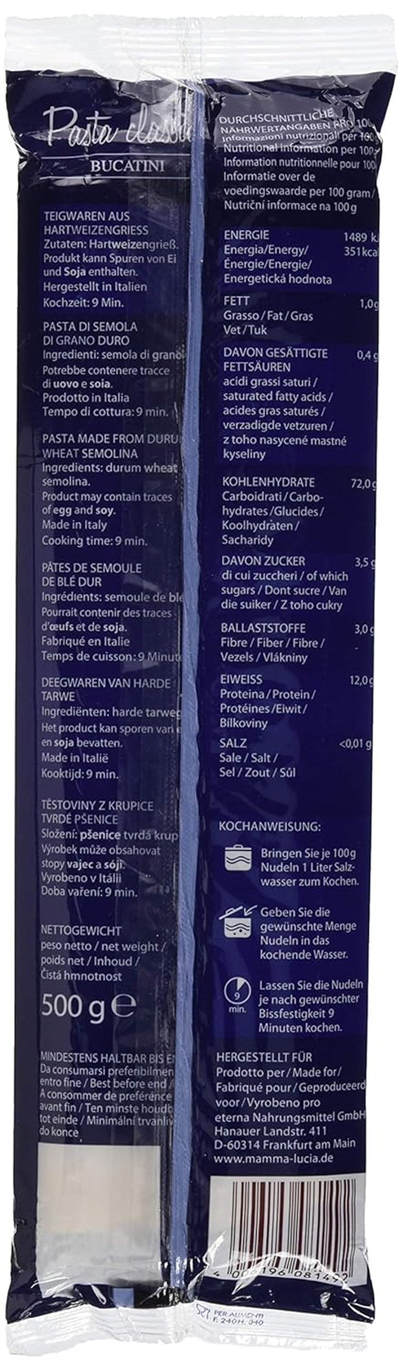 Pasta Bucatini - Macaroni, pack of 20 (20 x 500 g)