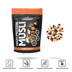 Layenberger 3K High Protein Muesli, 50% Eiweiß Und 18% Kohlenhydrate - Single Pack (1X 390 G) - Schoko-Nuss Cereale Naty Shop