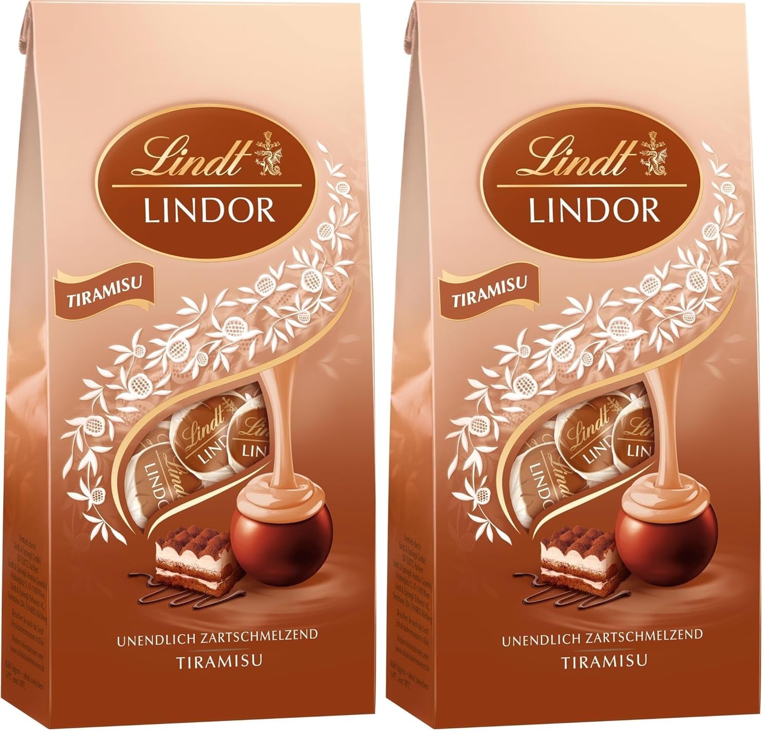 Lindt Chocolate | LINDOR Tiramisu Bag | 137g | 11 Milk Chocolate Balls with Melt-in-your-Mouth Tiramisu Filling | Gift of Chocolate