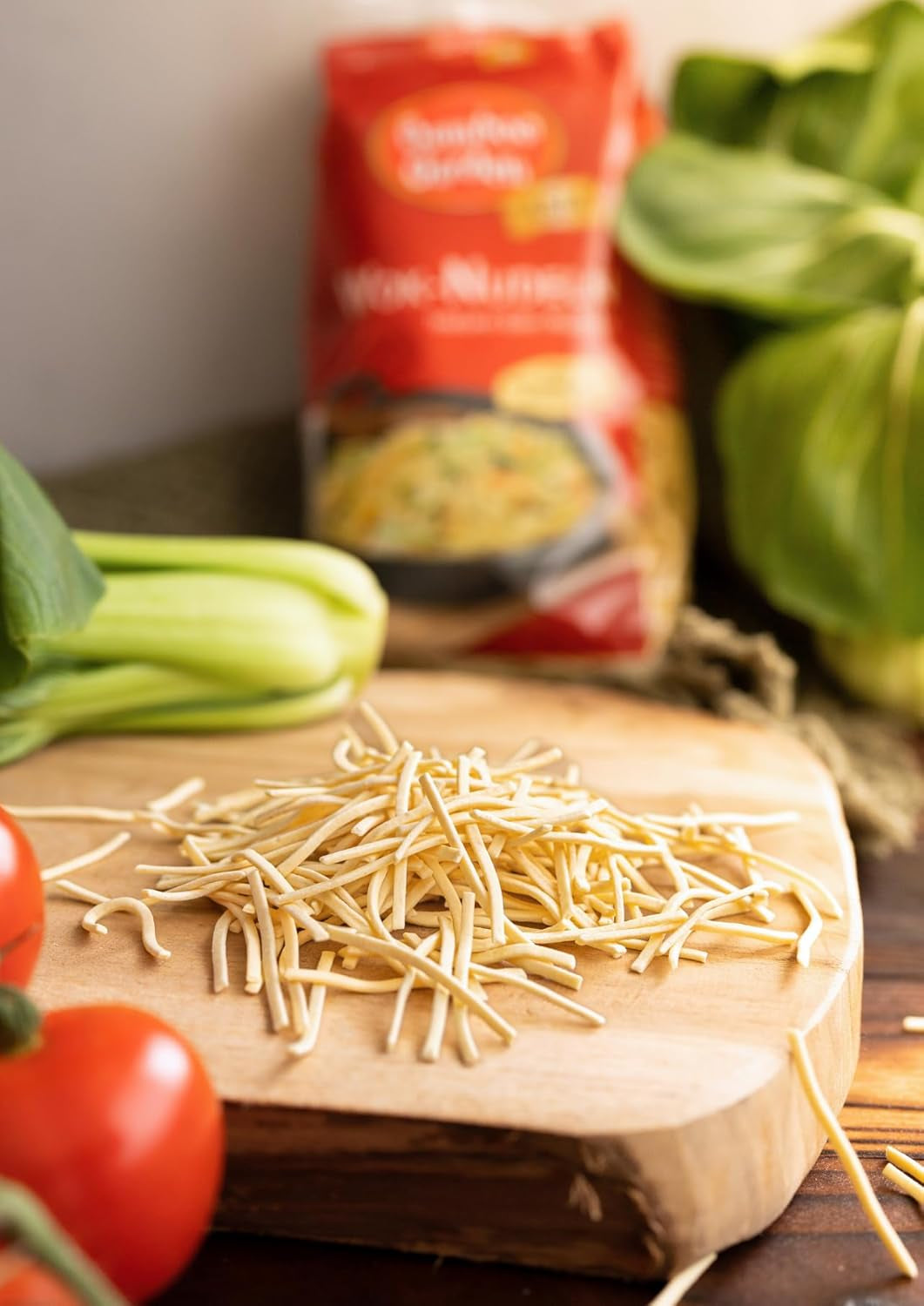 Bamboo Garden - Wok Noodles | Instant noodles with egg | Mix, no pre-cooking required | For Asian wok dishes | 250 g in a bag