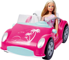 Simba Steffi Love Beach Car, Spielpuppe im coolen Sommeroutfit mit Strandbuggy, 29cm, ab 3 Jahre
