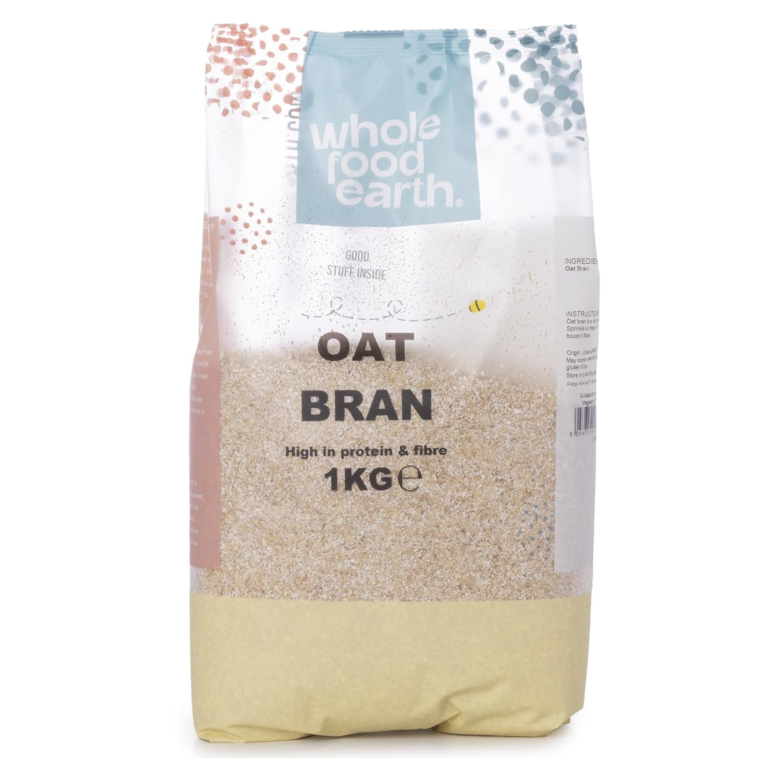 Wholefood Earth stabilized oat bran 2 kg | Non-GMO | Rich in fiber