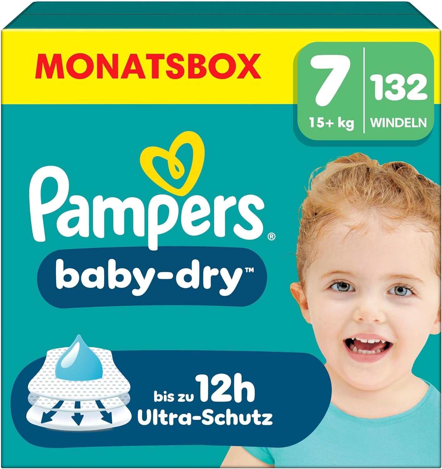 Pampers Baby-Dry Diapers Size 5, 174 Diapers, 11kg - 16kg, Up to 100% Leakage Protection and All Night Comfort