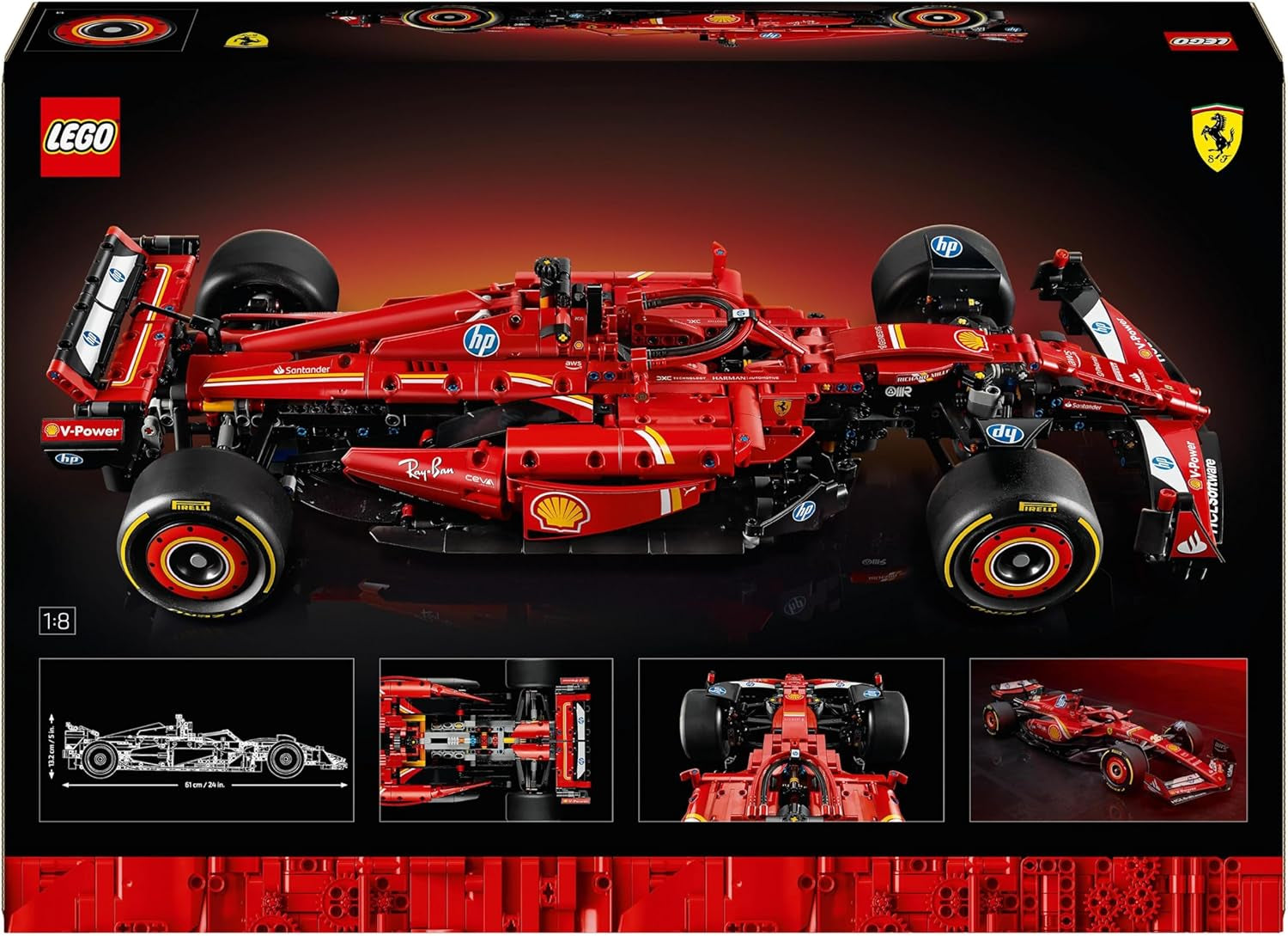 LEGO Technic Ferrari SF-24 F1 Race Car - Model car for adults - Formula 1 collectible set - V6 engine, gearbox, steering and DRS in 1:8 scale - Gift for fans of motor sports and racing cars 42207 Building sets Beuche den LEGO-Store