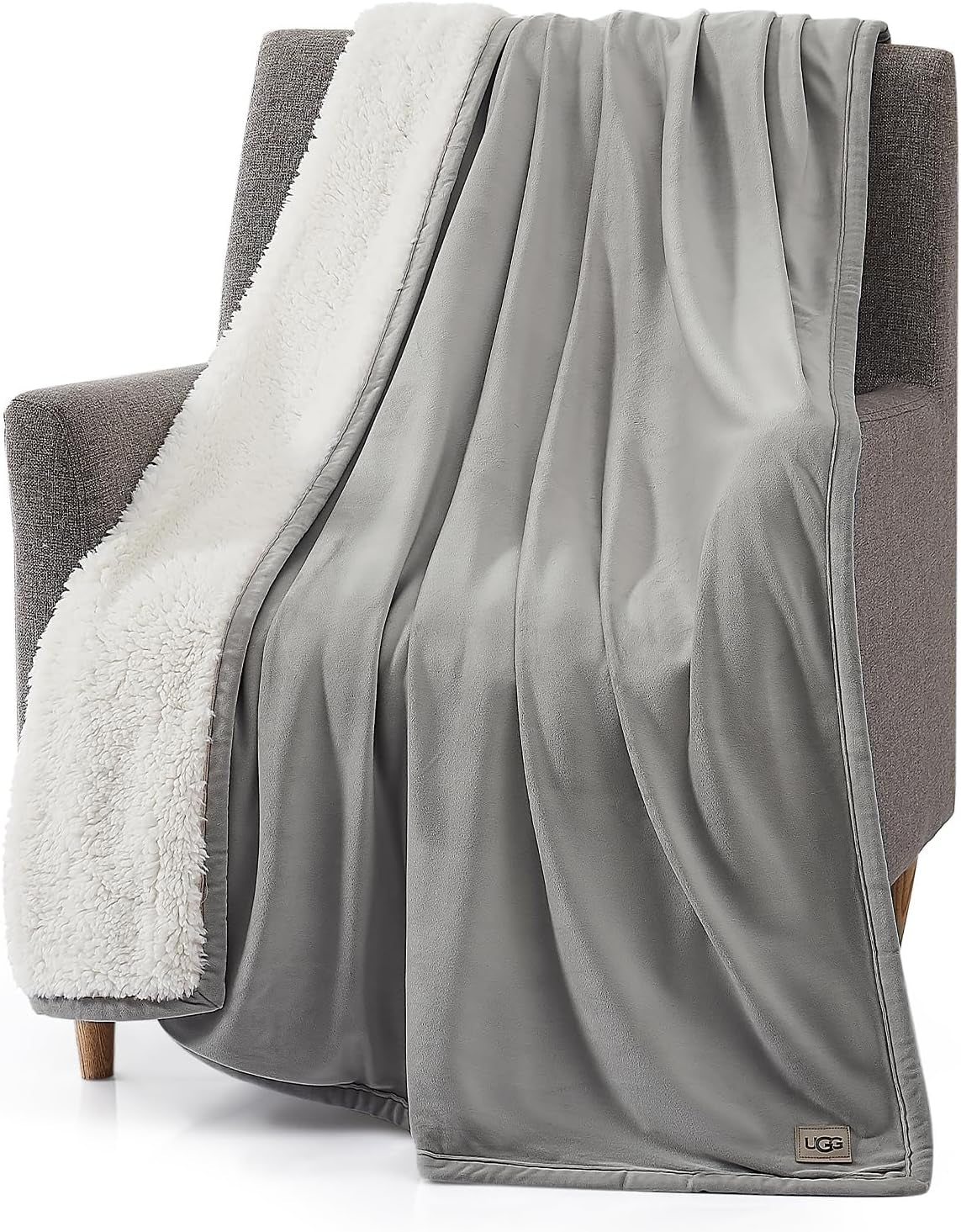 UGG 01465 Bliss Sherpa Throw Blanket Fully Reversible for Couch or Bed Machine Washable Easy Care Soft Plush Oversized Luxury Blankets 178 X 127 cm Seal Naty Shop Duvets & Quilts Default Title