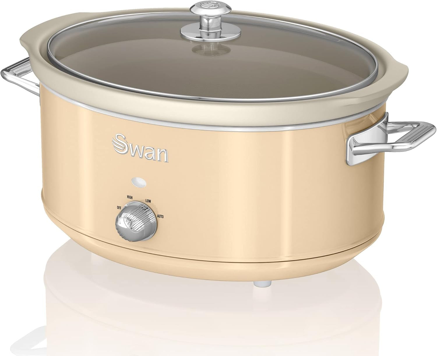 Swan Retro SF17031YELNEW Slow Cooker 6.5 liters, 320W Slow Cooker Naty Shop Cream