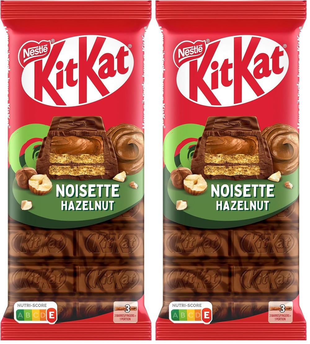 Nestlé Hazelnut Bar Crispy Wafer with Creamy Hazelnut Filling and Marbled Chocolate Cover 2 Pack (1 x 99g)