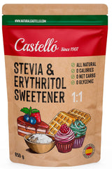 Stevia + Erythritol 1:1 Süßstoff | 1G = 1G Zucker | 100% Natürlicher Zuckerersatz - 0 Kalorien - 0 Glykämischer Index - Keto Und Paleo - 0 Netto-Kohlenhydrate - Kein GVO - Castello since 1907-850 G Sweeteners Naty Shop Default Title