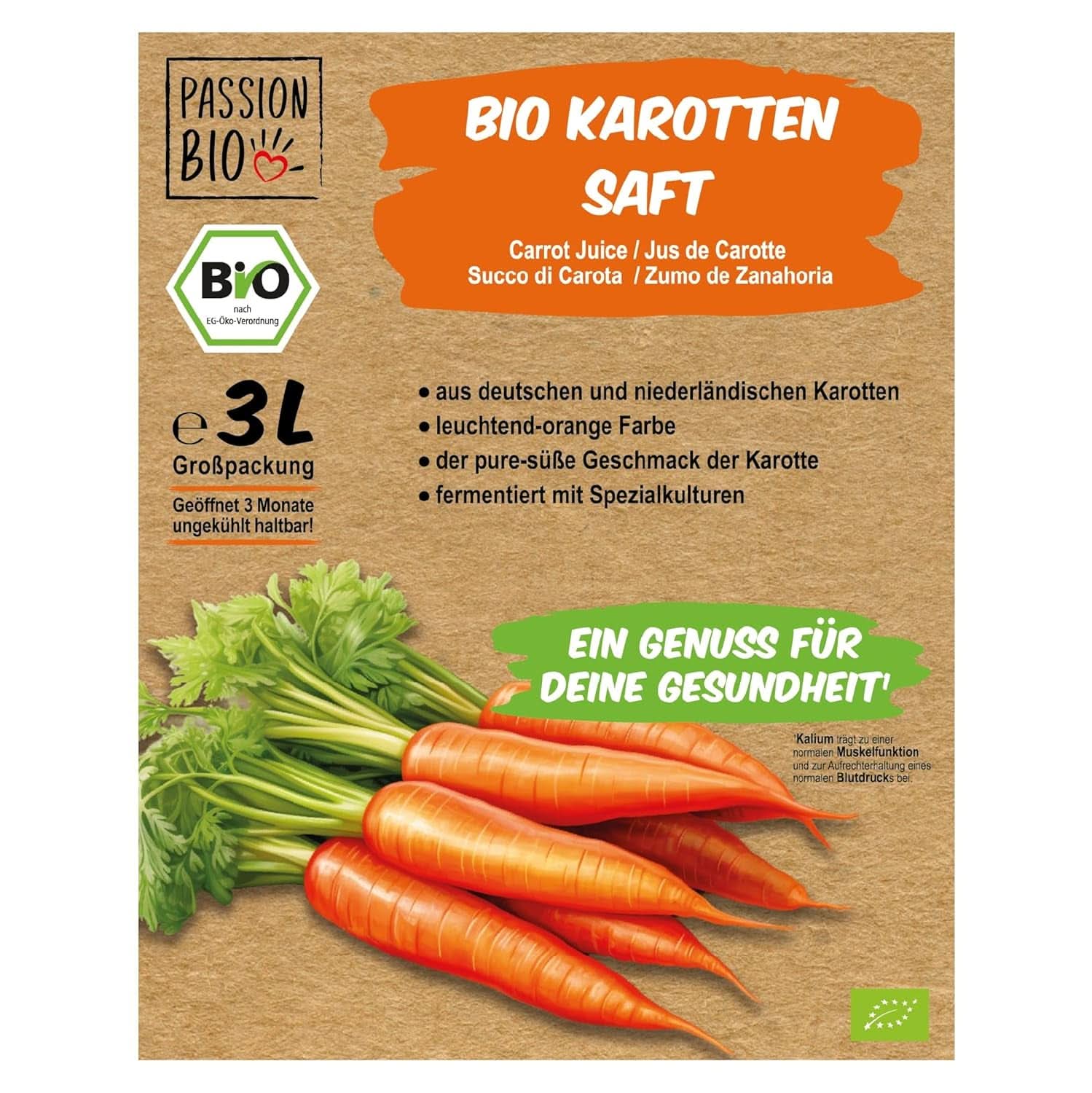 Organic carrot juice - Made from German and Dutch carrots, 3 liters Non-alcoholic drinks Naty Shop