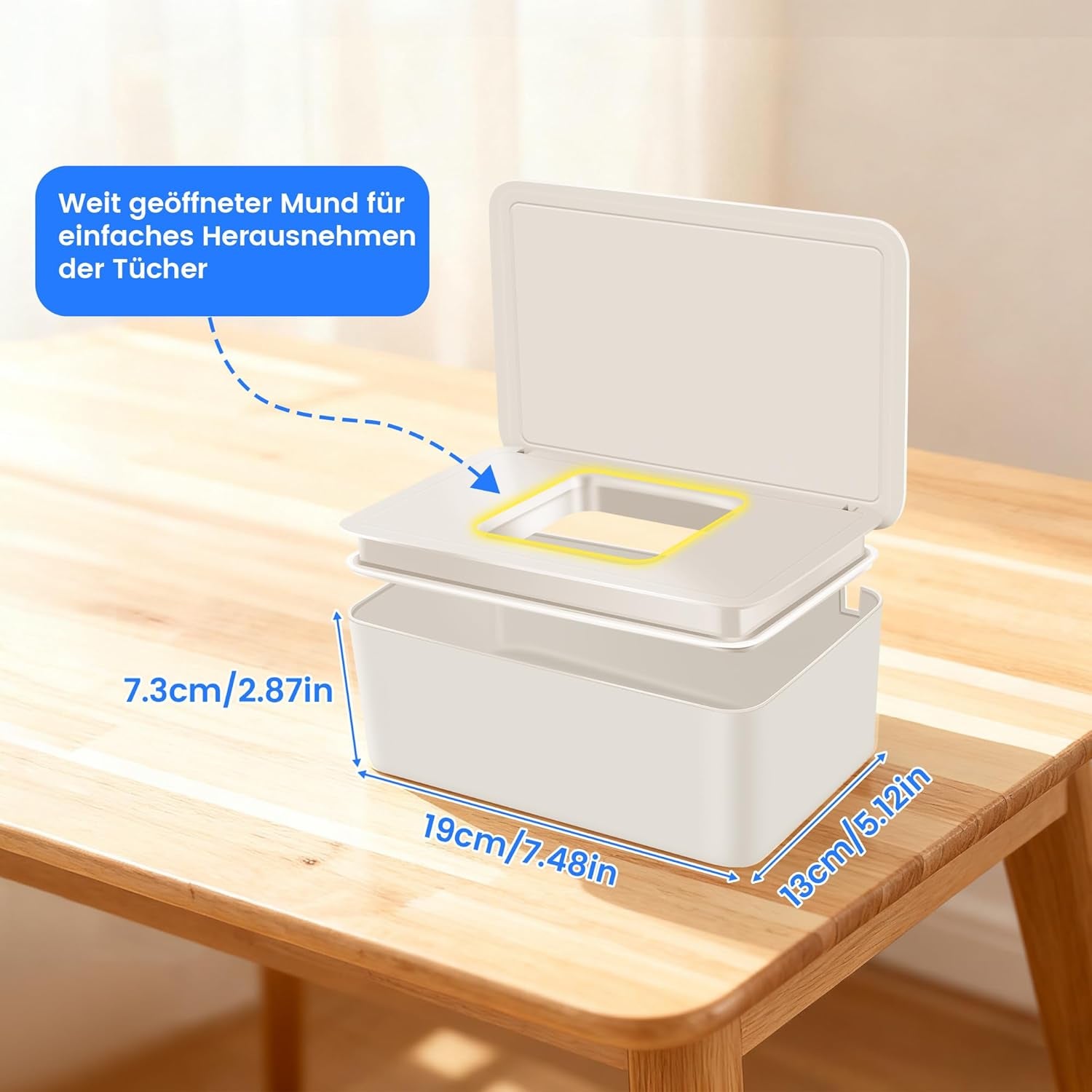 Wet Wipes Box with Lid, Wet Wipes Box, Baby Wet Wipes Dispenser, Waterproof and Sealed Storage Box, Wet Wipes Dispenser for Bathroom, Kitchen, White