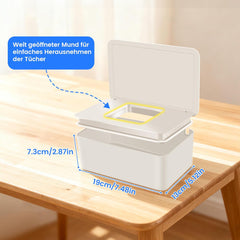 Wet Wipes Box with Lid, Wet Wipes Box, Baby Wet Wipes Dispenser, Waterproof and Sealed Storage Box, Wet Wipes Dispenser for Bathroom, Kitchen, White