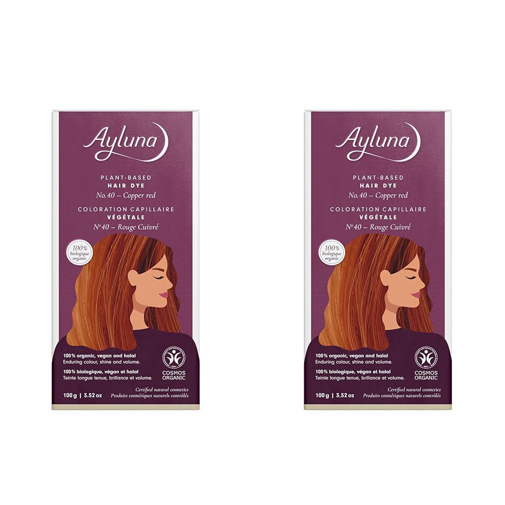 Vopsea de păr vegetală 60 chilli red, vopsea de păr vegană cu henna, madder indian, schinduf și mușețel, pentru culoare de lungă durată, strălucire și volum, fără amoniac, 100% acoperire pentru părul gri, 100g Vopsea pentru par Naty Shop Roșu 100 G (pachet de 2)