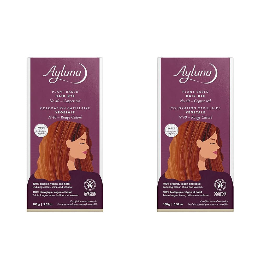 Vopsea de păr vegetală 60 chilli red, vopsea de păr vegană cu henna, madder indian, schinduf și mușețel, pentru culoare de lungă durată, strălucire și volum, fără amoniac, 100% acoperire pentru părul gri, 100g Vopsea pentru par Naty Shop Roșu 100 G (pachet de 2)