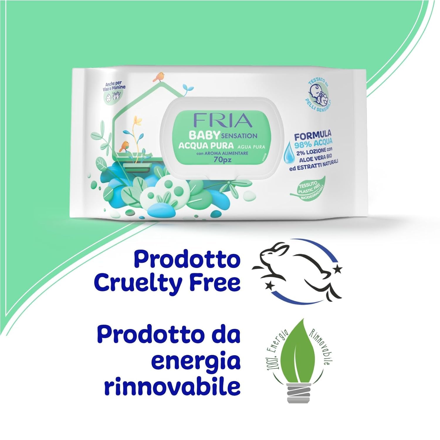 Baby Sensation Pure Water Wet Wipes, Formulated with 98% Purified Water for Skin Cleansing, Dermatologically Tested, Economy Pack of 840 Wipes