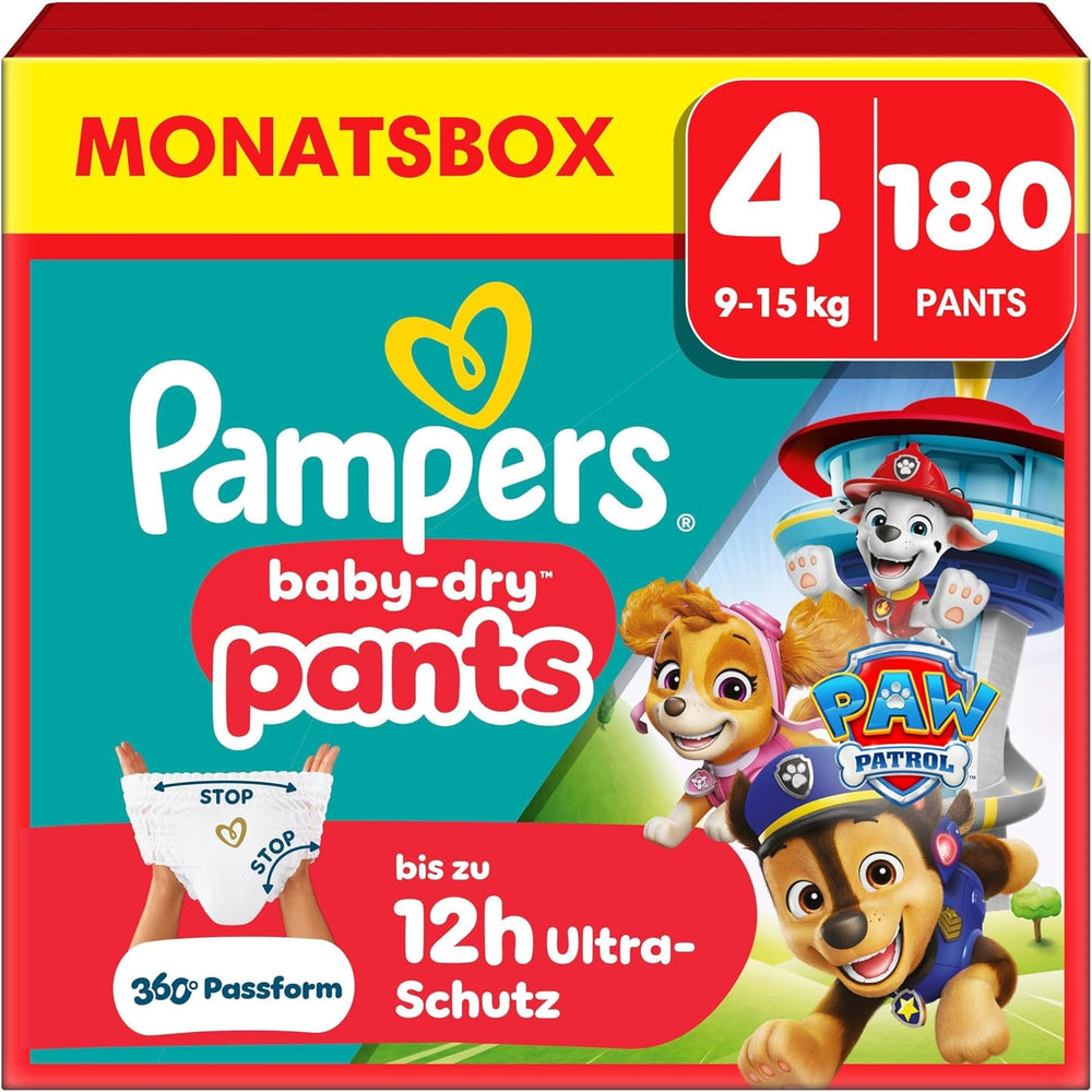 Pampers Baby Dry Pants Diaper Patrol Puppy Edition, size 5, 160 diapers, 11 kg - 17 kg, 360° adjustment with stop and protection system