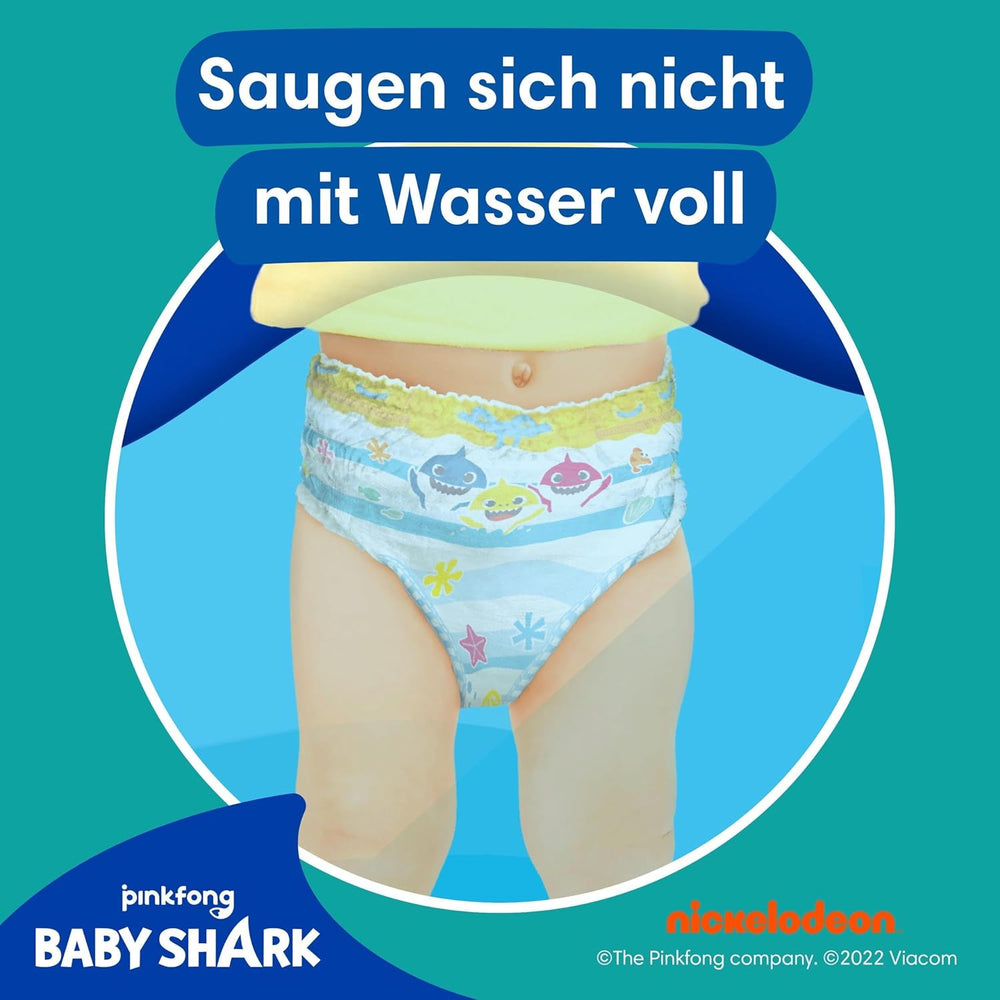 Pampers Size 5-6 Splashers Baby Shark Limited Edition 10 Pack Disposable Swim Diapers For Safe Water Protection