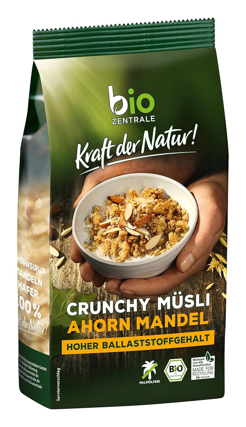 Crispy muesli with berries Biozentrale | 375 g organic Muesli | Ideal for breakfast and your cup of takeaway muesli | An alternative to muesli bars